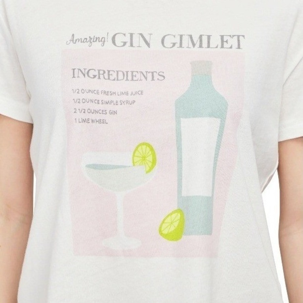 NEW‎ Wildfox Gin Gimlet Charlie Crop Tee Small